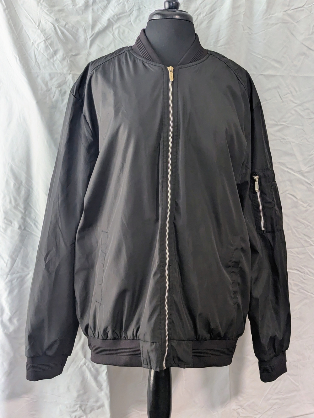 Men's QLZ Black Bomber Jacket - Classic Zip Front